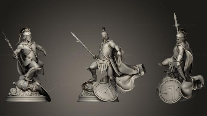 Статуэтки и статуи разные (Спартанский царь, STKR_0974) 3D модель для ЧПУ станка